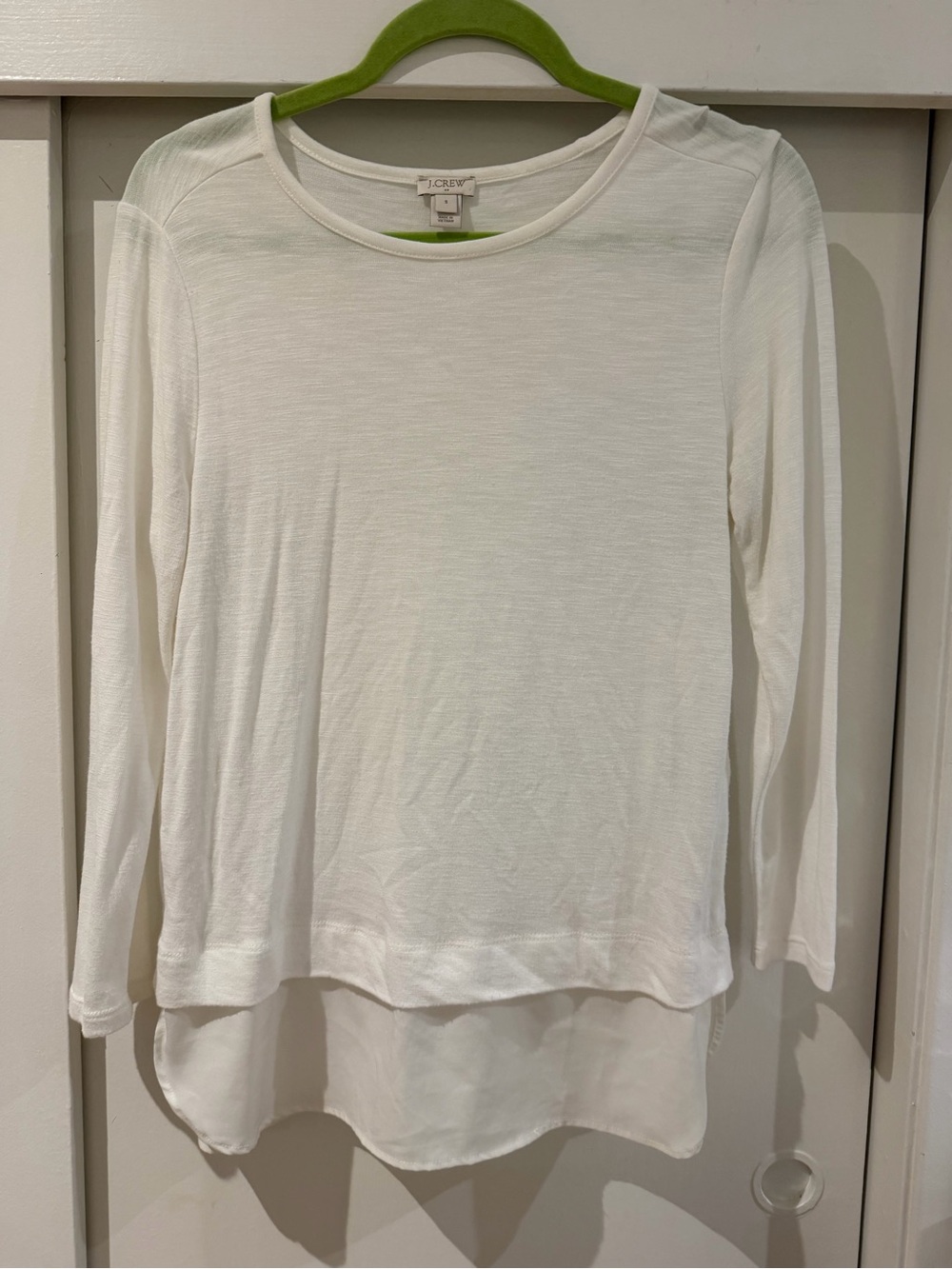 J. Crew White Layered Long-Sleeve Tee